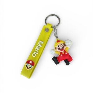 Mario Character Keychain with Yellow Strap